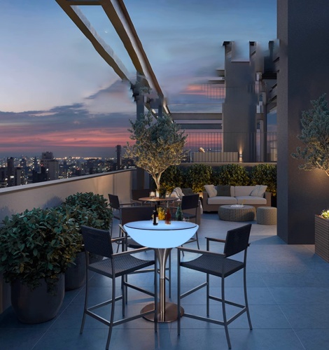 Стол светящийся круглый на металическом основании 80х80х76