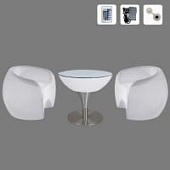 Комплект светящейся мебели Стол+2 стула V8